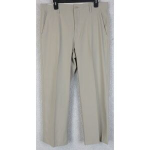 Mens Footjoy Golf Pants‎ Flat Front Polyester Size 34x28 Light Brown Flat Front